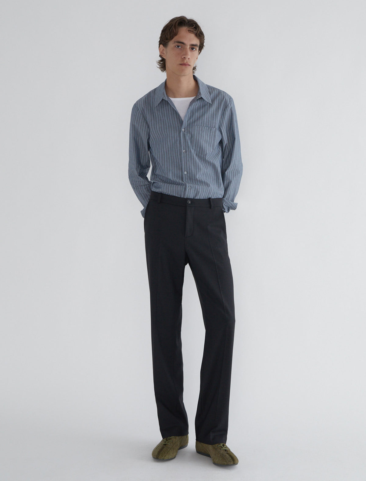 Lane straight men suit pants slightly wide fit darkgrey