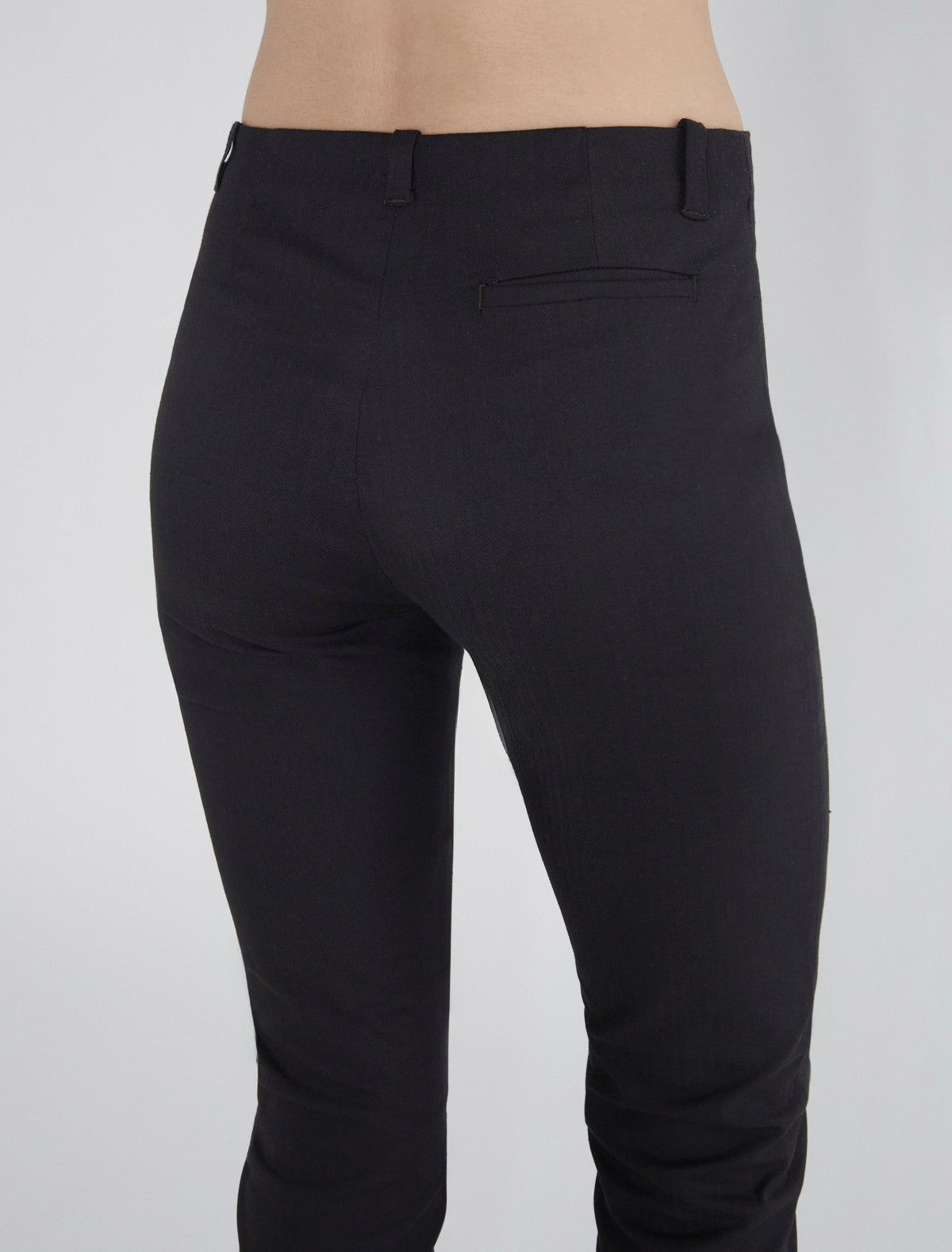 Liu suit fabric pants wrinkle hem brown