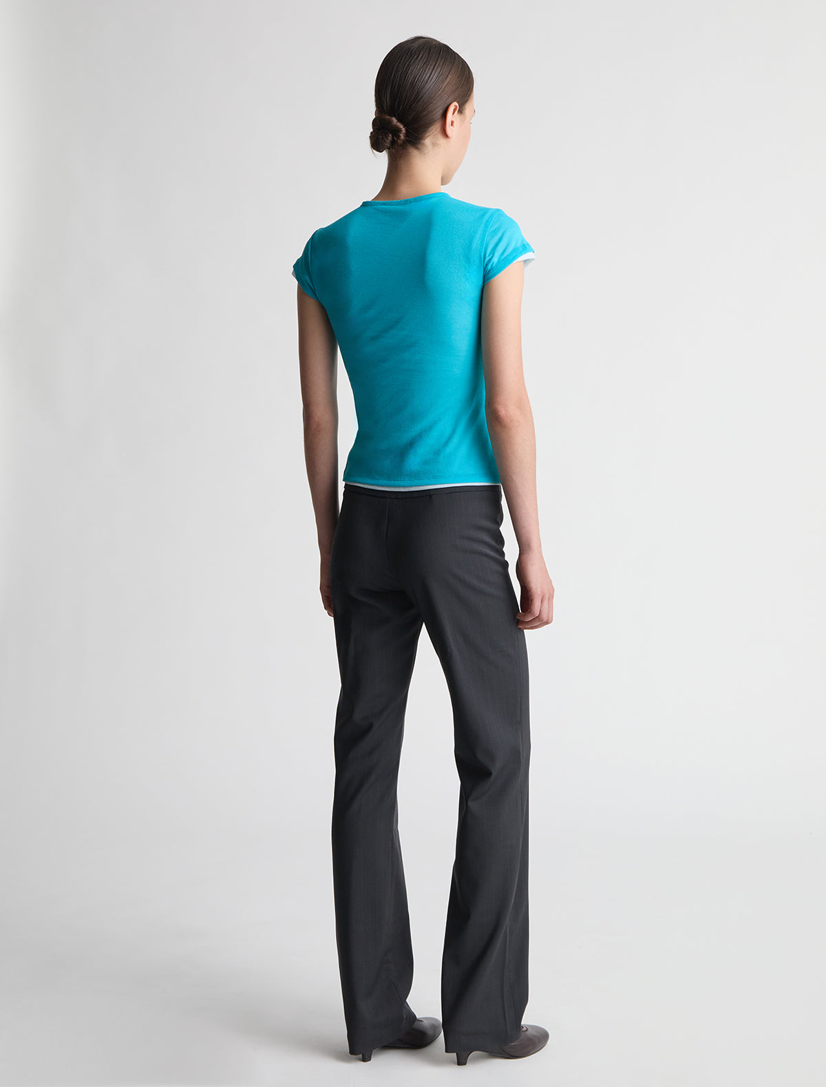 Saba pinstripe low rise trousers straight legs grey
