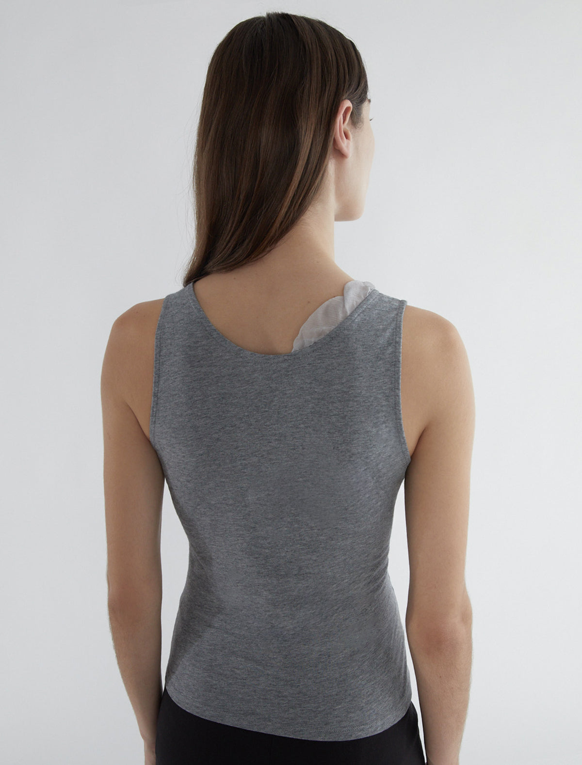 Jason tank top silk ruffle grey