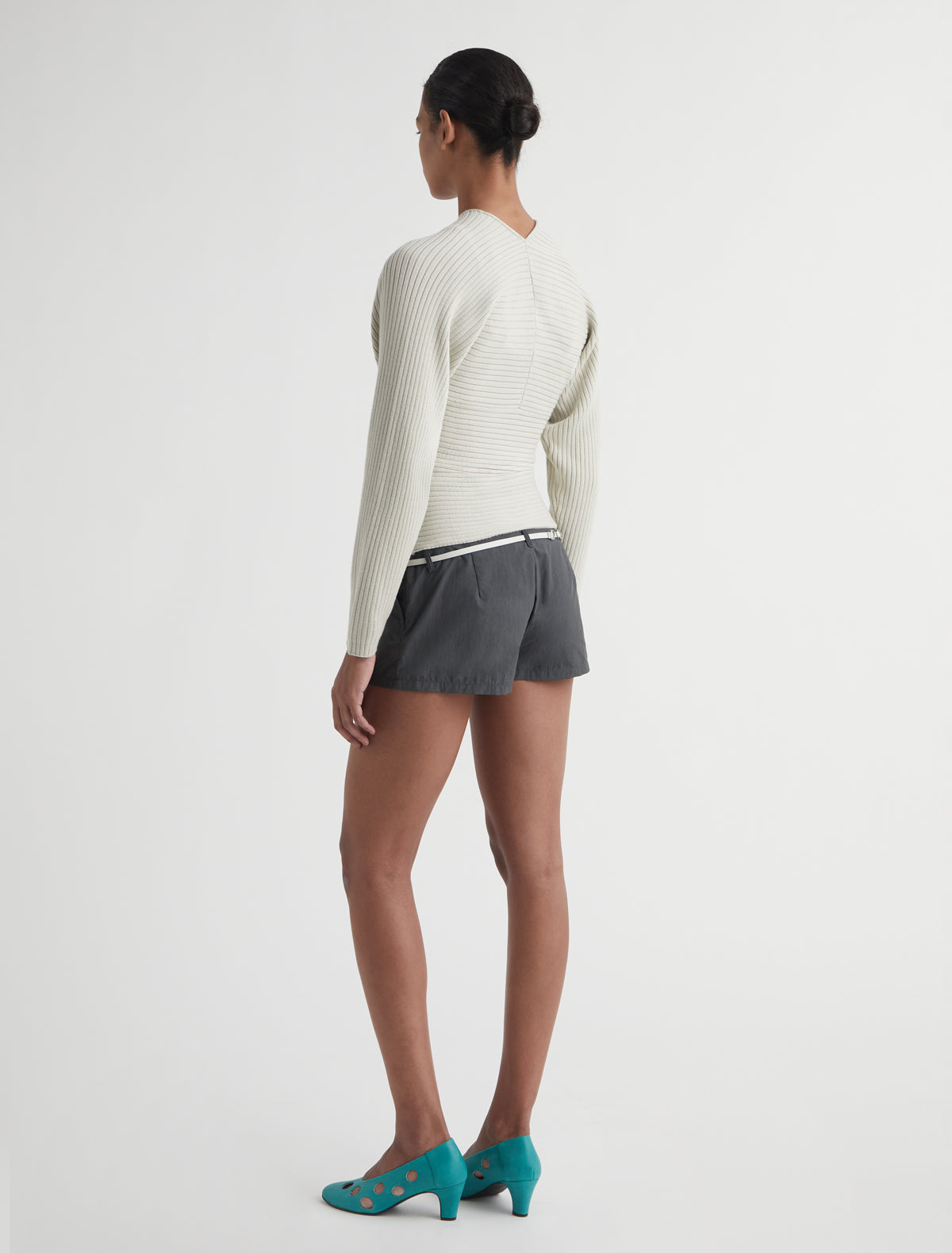 Polenta sweater crossover neckline offwhite