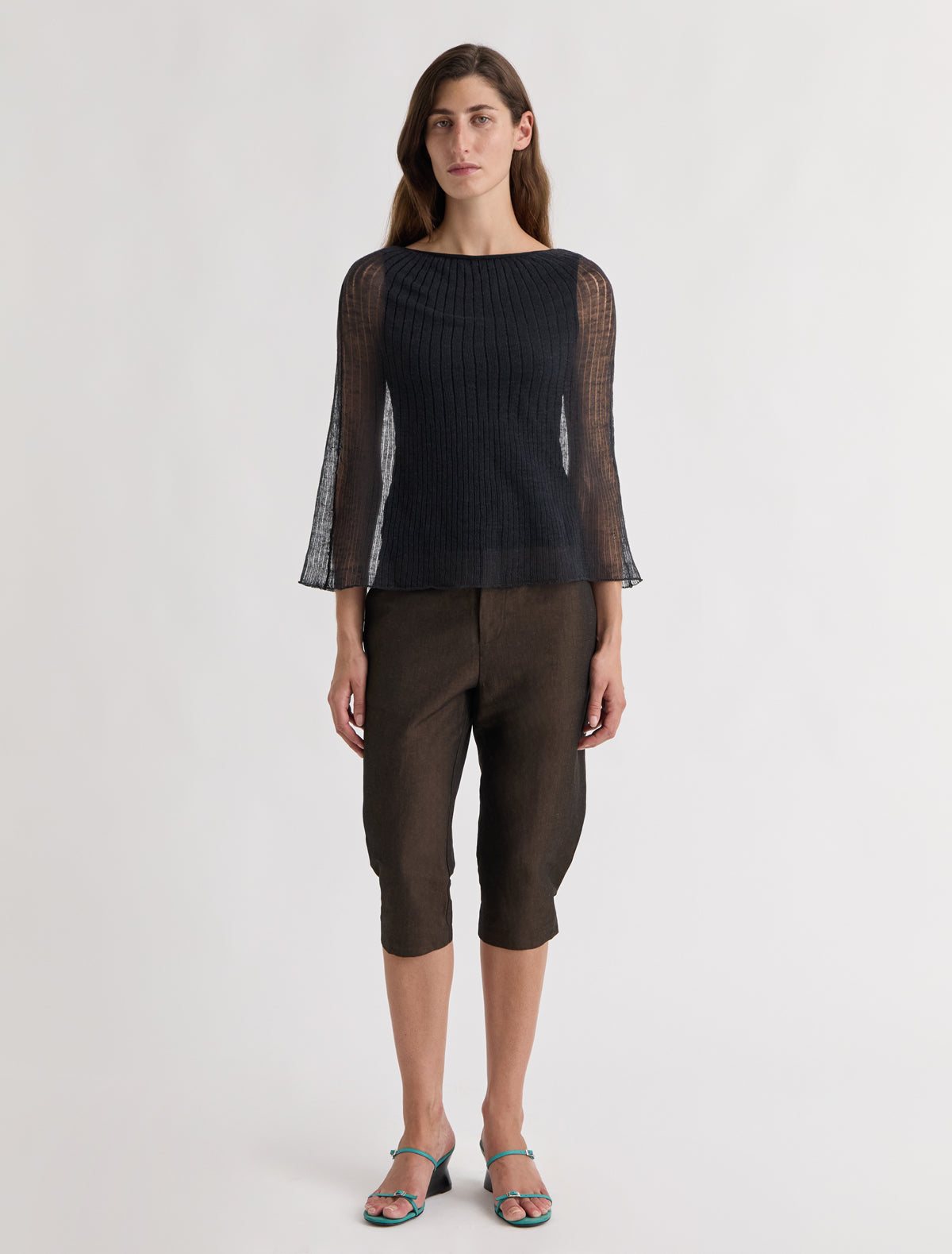 Saphira ii layered effect knitted top black