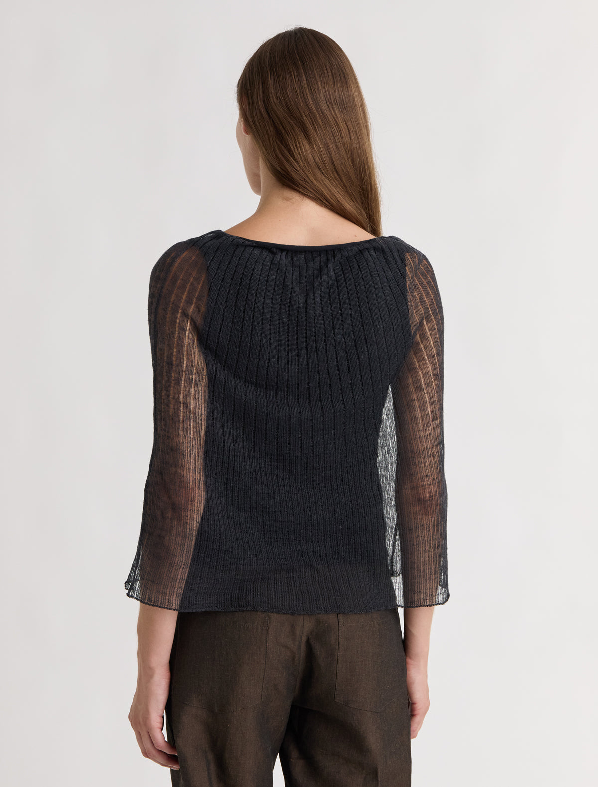 Saphira ii layered effect knitted top black
