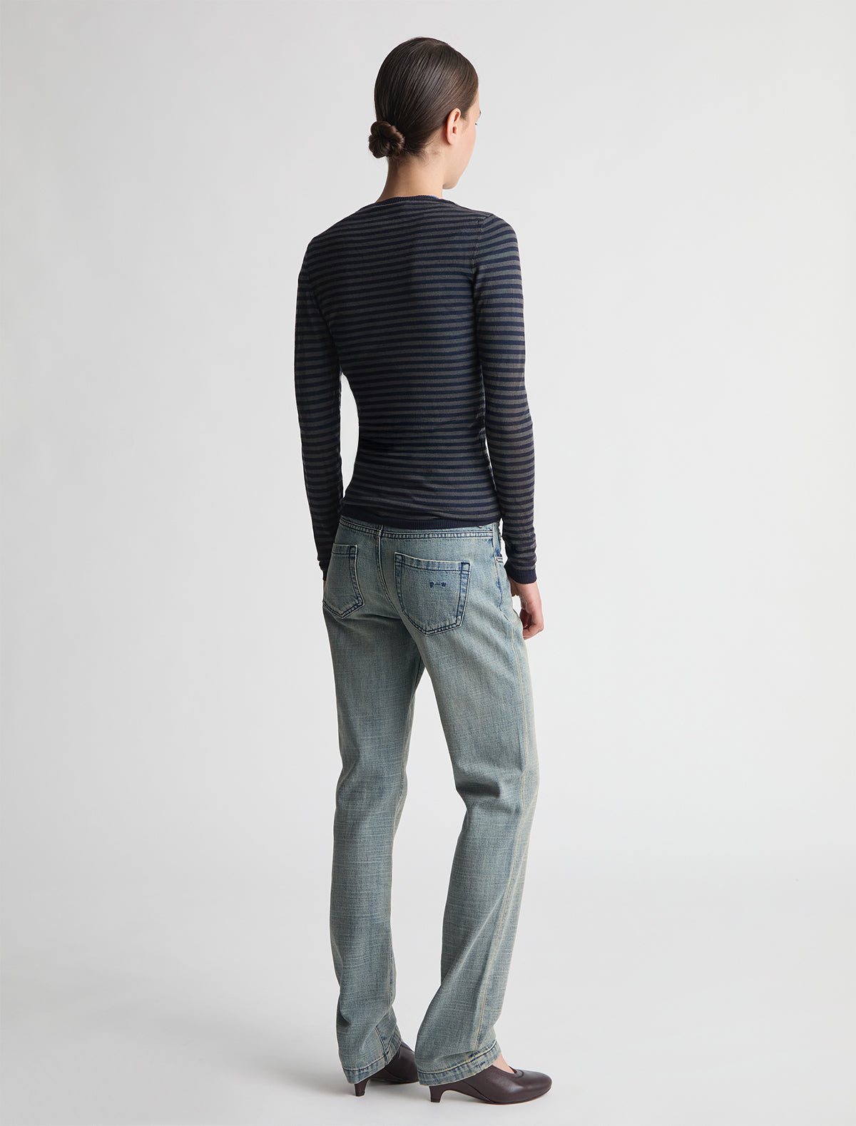 Meli straight denim trousers low waist