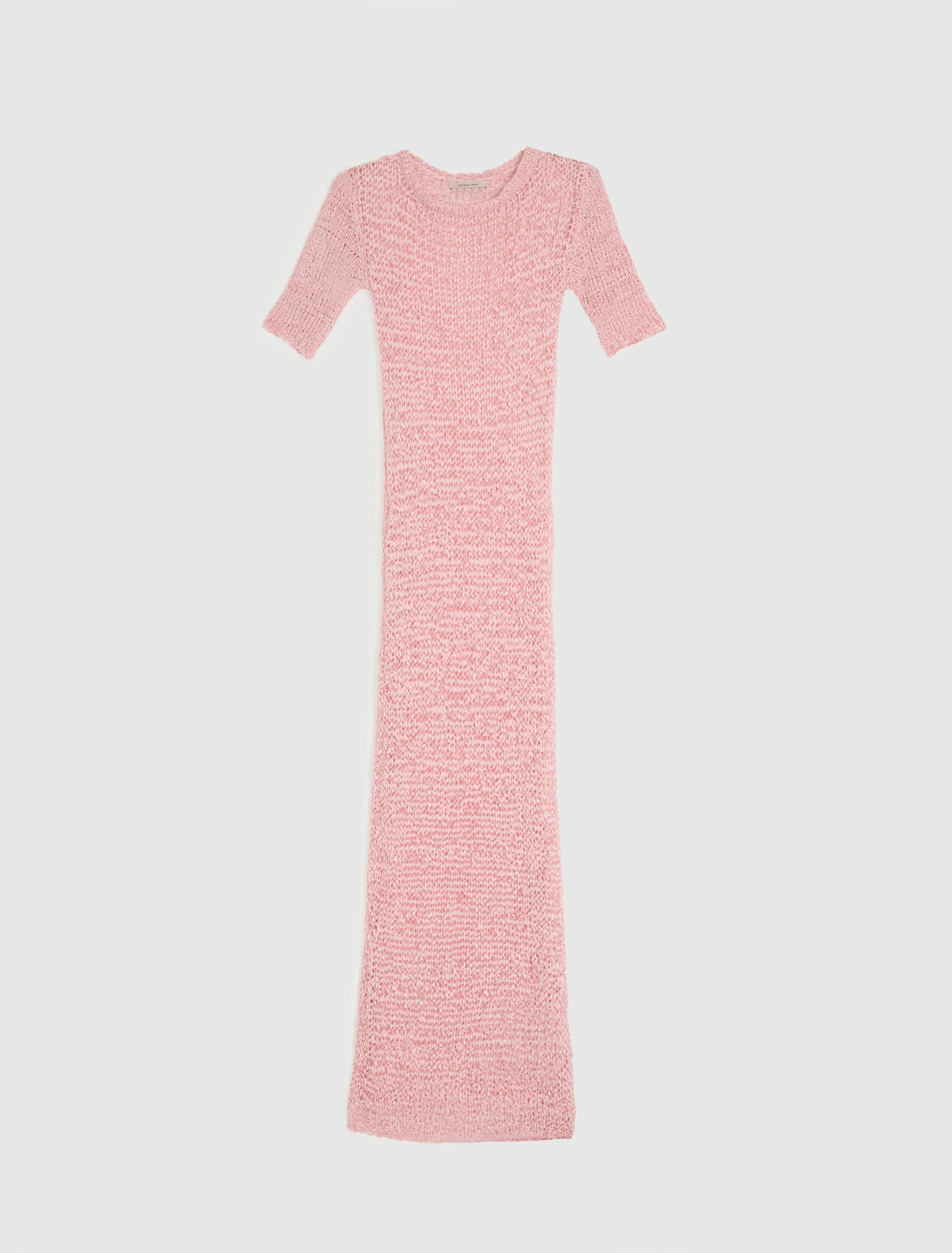 Vero long dress short sleeves neckline ruffled effect pink