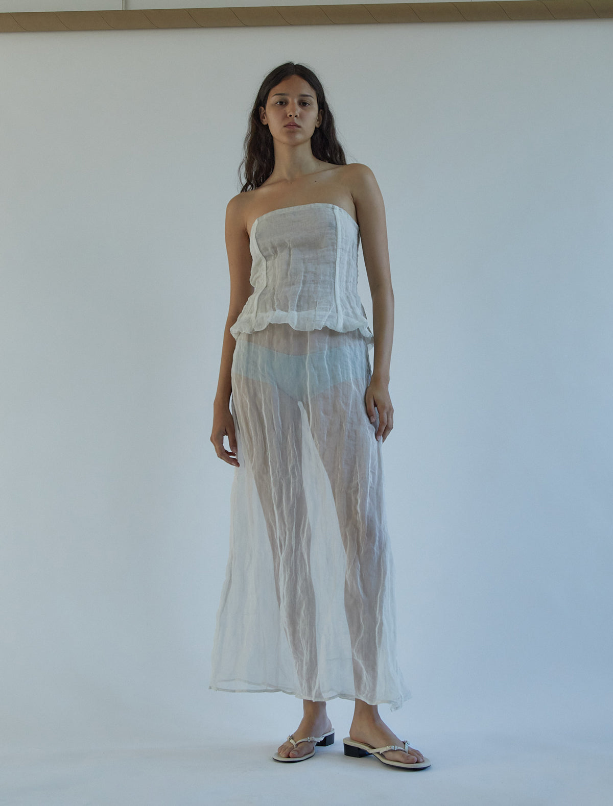 Mansi long dress two piece effect offwhite