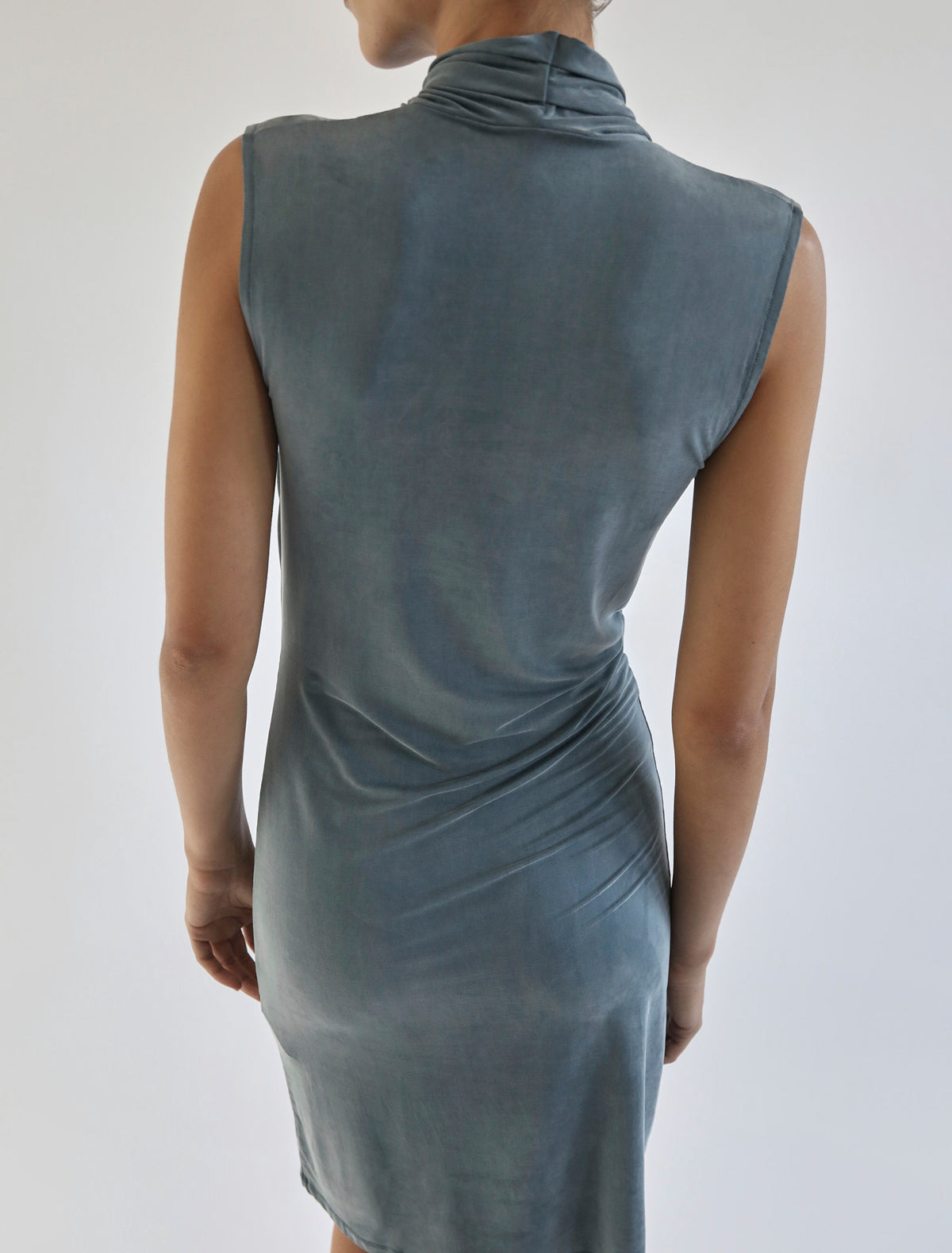 Such short dress draped wrap style neckline